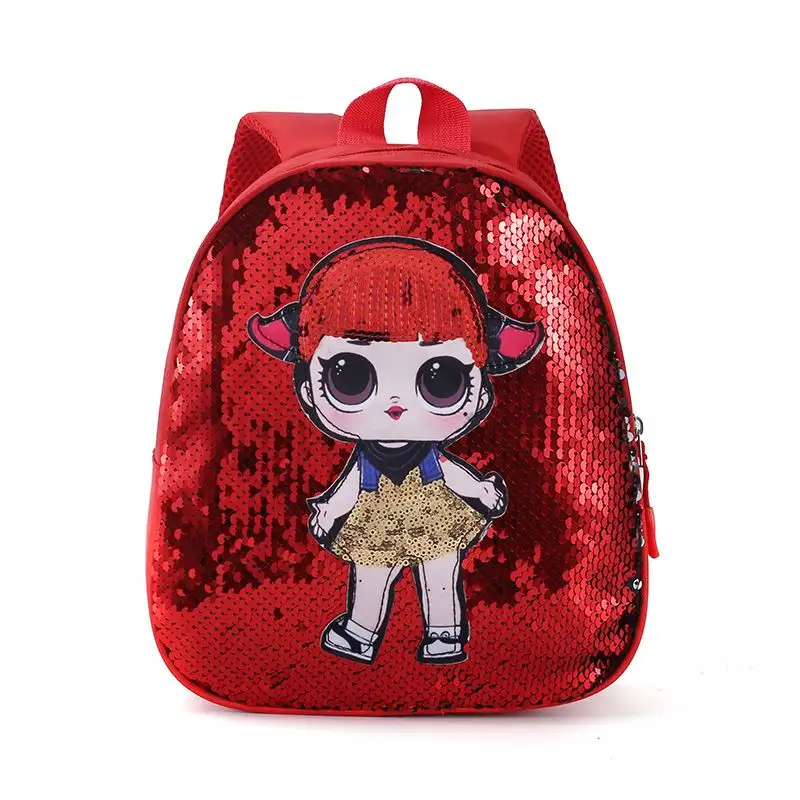 Saco escolar para crianças, venda quente, popular, escola, lantejoulas, personagem de desenho animado brilhante, princesa, menina, bolsa escolar