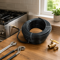 Tuyau de gaz naturel en gros, flexible, tressé en caoutchouc, avec raccords rapides pour kit de barbecue extérieur
