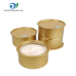 Caja Redonda <span class=keywords><strong>de</strong></span> Aluminio para Galletas, Apta para Alimentos, <span class=keywords><strong>de</strong></span> 6.3 oz, Caja Metálica para Ensaladas, Atún, Refrigerios, Comida para Mascotas, Empaque DingChi con Tapa - Product Image 5