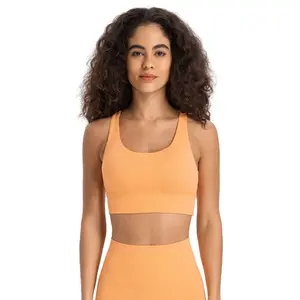 Lulu-Sujetador de Yoga con espalda cruzada para mujer, ropa deportiva de realce para gimnasio y Fitness, para correr