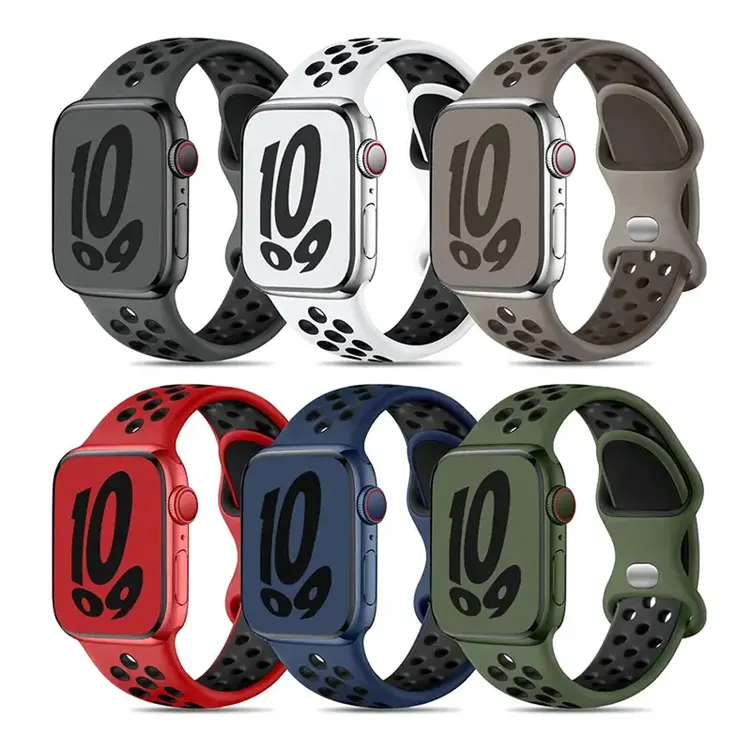 Sport Bands For Apple Watch 49mm 45mm 44mm Breathable Soft Silicone Strap For IWatch Ultra Series 8 Wristbands Correa de reloj