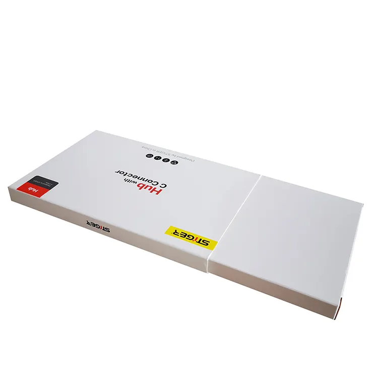 Caja grande blanca impresa personalizada con inserto y embalaje de su logotipo caja de papel de productos electrónicos