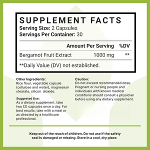 Supplément aux herbes de bergamote d'agrumes pour le soutien cardiaque et immunitaire des adultes Vieillissement sain et gestion de l'énergie-Capsules végétaliennes pures - Product Image 4