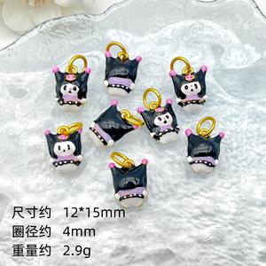 Милые 3D-эмалевые подвески в виде панды, позолоченные, для изготовления украшений своими руками, с цирконием, для ожерелий, серег, браслетов - Product Image 3
