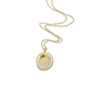 Madonna Necklace Earrings Set 18K Gold Plated Stainless Steel Zircon Pendant Clavicle Chain Everyday Wear Jewelry Set - Product Image 5