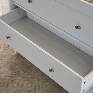 <span class=keywords><strong>Table</strong></span> à <span class=keywords><strong>langer</strong></span> <span class=keywords><strong>pour</strong></span> bébé, commode, station de change de couches, armoire en bois avec 3 tiroirs, barre de sécurité et sangle <span class=keywords><strong>pour</strong></span> la chambre à coucher - Product Image 4