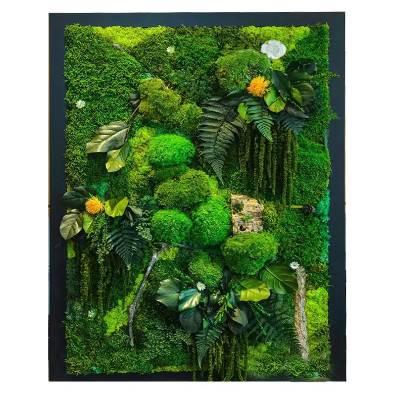 Parede personalizável tamanho livre do musgo Natural preservada verde musgo arte painéis quadro com musgo estabilizado decoração