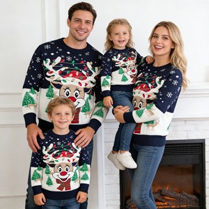 New Year Ready Stock <strong>Christmas</strong> Family Sweater <strong>Cheap</strong> Reindeer Snowflake Nordic-inspired Jacquard Knitted Family <strong>Christmas</strong> <strong>Jumper</strong> - Product Image 4
