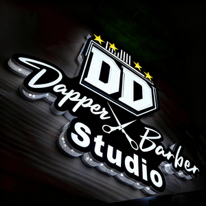 Custom Waterproof Led Illuminated Advertising Sign Outdoor <strong>Light</strong> 3D Channel Letters <strong>Barber</strong> Shop Decoration Logo Studio - Product Image 2