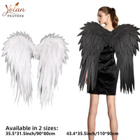 Ailes d'ange et de démon blanches, grandes, pour adulte, en plumes classiques, accessoire photo, décoration pour fête d'Halloween et performance
