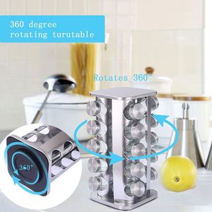 Wholesale Cabinet Organizer 360 Degree Rotating <b>Storage</b> Spice Rack with Jars <b>Kitchen</b> Spice Container Rack - Product Image 6
