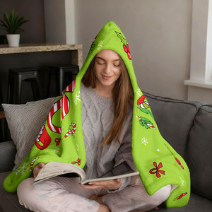 Nouvelle Couverture à Capuche Personnalisée 2026 avec Imprimé Dessin Animé de Noël, Cape Châle Portable Doux et Chaud, Couverture de Canapé Paresseux pour Enfants et Adultes - Product Image 5