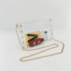 Fashion rivet plastic PVC transparent purse clear crossbody shoulder bag for women
