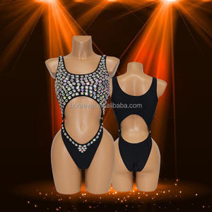 E006 <strong>Sparkling</strong> Glass Exotic Sexy Dancewear Club Outfits Rhinestone Costume <strong>Bodysuit</strong> - Product Image 5