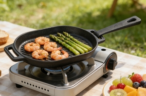Sartén Ovalada de Hierro Fundido Pre-Sazonada con Asas de Hierro Fundido, Apta para Alimentos, Ideal para Asar y Saltear Verduras - Product Image 6