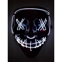 Amazon hotsale halloween décoration éclairer DJ parti néon rougeoyante el fil purge rave led masque de fête