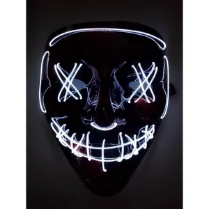 Großhandel led licht motorrad x4-Amazon hotsale halloween decoration light up DJ party neon glowing el wire purge rave led party mask