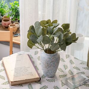 Plante artificielle CallaFloral à tige unique, feuille de sycomore ronde, gris, pour la décoration de la maison et des mariages, style INS - Product Image 1