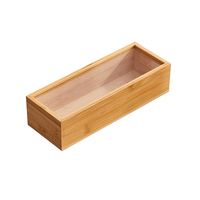 Boîte de rangement en bois semi-finie personnalisée avec couvercle transparent, multifonctionnelle, durable et éco-responsable pour la vaisselle, les cadeaux de mariage