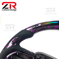 Volant sport en cuir suédé avec LED personnalisées en fibre de carbone pour Dodge Charger, Challenger Hellcat SRT RT