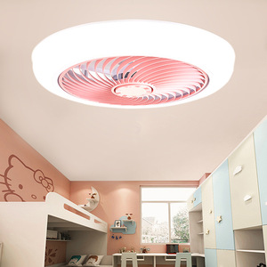 Lámpara de ventilador de techo eléctrica moderna y sencilla para dormitorio y comedor, lámpara de araña integrada con fuente de luz LED silenciosa de Sunday Gauge - Product Image 2