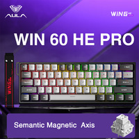 Clavier de jeu magnétique à effet Hall filaire AULA WIN60 60% avec déclenchement rapide, taux de polling de 8000 Hz, RVB et touches interchangeables à chaud