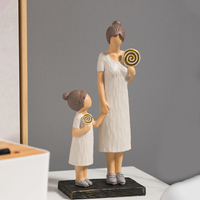 Saysmile Peinture à la main Figure abstraite père et fils Personnage en résine Statues de famille Décoration d'intérieur pour salon