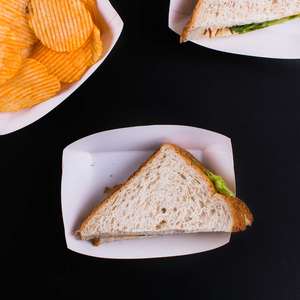 Bandeja de Papel Plegable Desechable y Reciclable con Impresión Personalizada, Caja de Papel para Picnic para Papas Fritas - Product Image 5