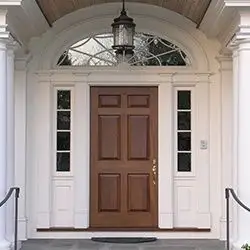 Porta de madeira maciça exterior de design luxuoso porta à prova de som madeira real dupla entrada de alta qualidade para casa