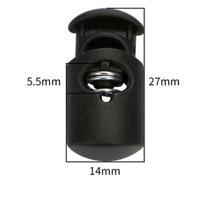 سدادة أطراف الحبل الأسود للبيع بالجملة سدادة بلاستيكية قابلة للتعديل برباط فتحة قفل الحبل الدائري للملابس - Product Image 5