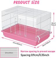 Cage à hamster portable de luxe de grande taille avec cadre en acier inoxydable et en fer, design solide et respirant pour petits animaux