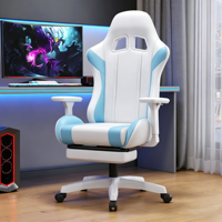 Chaise de jeu confortable pour adultes, style course, pivotante à 360°, chaise d'ordinateur avec siège en éponge haute densité, idéale pour le gaming, le travail et la sieste