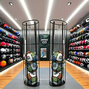 Estante de Almacenamiento Vertical de Metal Personalizado para Balones de Baloncesto y Fútbol, Soporte Multifuncional para Balones Deportivos para Gimnasios, Garajes, Tiendas Minoristas - Product Image 1