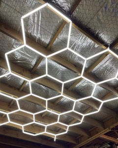 Lampes murales hexagonales LED 6000k, source COB, corps en PC, <span class=keywords><strong>pour</strong></span> <span class=keywords><strong>garage</strong></span>, plafond, bureau, hôtel, ateliers, alimentation secteur - Product Image 6