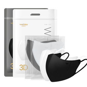 Masque facial 3D Wellday Medical 18x13,5 cm, trois couches, jetable, respirant, protection quotidienne, tissu non tissé, paquet de 10 pièces - Product Image 1