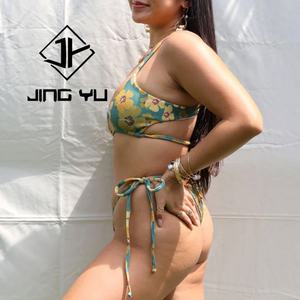 Maillot de bain imprimé d'été de créateur OEM, décolleté, maillots de bain de luxe, bikini micro en nylon recyclé personnalisé - Product Image 4