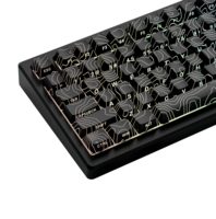 Double Shot ABS Keycaps Black Topographic Lines Backlit Shine Keycap Set Side Printed Dye Sublimation Cherry Profile TKL US