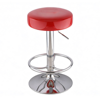 Tabouret de bar sur pied peu encombrant, pivotant à 360 degrés, réglable par vérin à gaz, base ronde chromée, repose-pieds antidérapant, compact