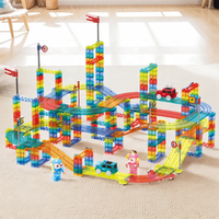 Tendance 2026 : Ensemble de construction classique STEM pour enfants – Piste de billes, tuiles, briques, circuit de course transparent, blocs magnétiques pour la maternelle