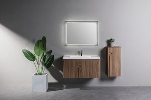 Empolo-Fregadero doble moderno para tocador <span class=keywords><strong>de</strong></span> <span class=keywords><strong>ba</strong></span>ño, pequeño espacio, fácil almacenamiento <span class=keywords><strong>de</strong></span> maquillaje, con lámpara <span class=keywords><strong>de</strong></span> espejo, práctico móvil, <span class=keywords><strong>Ba</strong></span> - Product Image 4