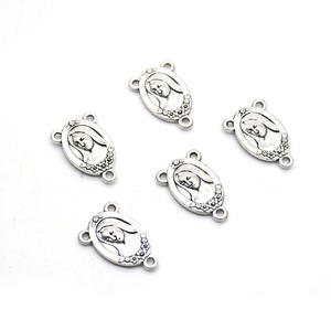 1.4*2.1cm vierge marie 3 trous centres <span class=keywords><strong>de</strong></span> <span class=keywords><strong>miséricorde</strong></span> <span class=keywords><strong>divine</strong></span> trois trous bricolage accessoires médaille chapelet pièce maîtresse - Product Image 1