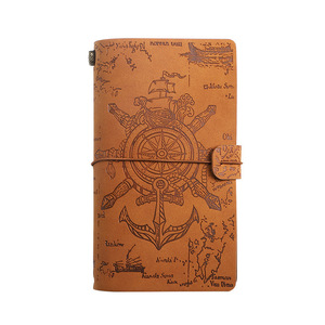 Vente chaude Nouveau vintage portable bloc-notes de voyage journal créatif sangle pu main grand livre cahier A6 - Product Image 1