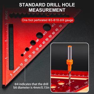 Règle <span class=keywords><strong>de</strong></span> mesure glissière combinaison règle carrée charpentier outil carré dessin Angles ligne règle plaque travail du bois carré - Product Image 5