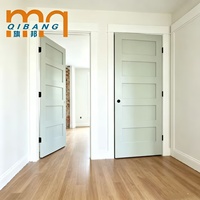 Portes intérieures Shaker modernes en bois massif, design artisanal, blanc apprêté, 30x80 96 pouces, pour chambre à coucher - Vente chaude