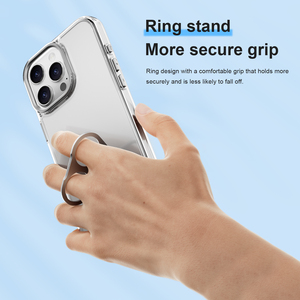 QY เคสโทรศัพท์มือถือมาใหม่สำหรับโทรศัพท์15 16 PRO MAX เคสแม่เหล็กใสใสกันกระแทกพร้อมขาตั้ง - Product Image 4