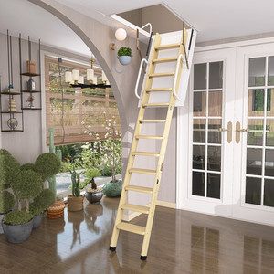 <span class=keywords><strong>Escalera</strong></span> Telescópica Oculta <span class=keywords><strong>de</strong></span> <span class=keywords><strong>Madera</strong></span> Maciza para Ático, <span class=keywords><strong>Escalera</strong></span> Plegable Mejorada para Ahorrar Espacio en Almacenes - Product Image 1