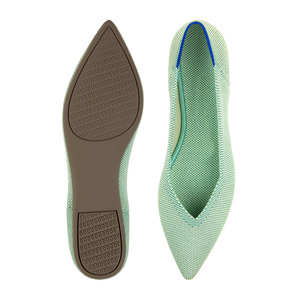 Nouvelles chaussures bateau pour femmes en tissu extensible à semelle souple, fabriquées avec des matériaux écologiques en plastique, tissage volant - Product Image 1