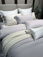 Ensemble de literie moderne en couleur unie, quatre pièces, ensemble de literie en fibre AINENG, housse de couette respirante et antibactérienne, évacuant l'humidité