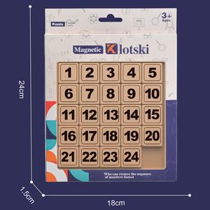 5x5 gioco di Puzzle scorrevole in plastica 24 numeri magnetico Klotski bordo giocattolo per bambini Puzzle digitali rompicapo giocattolo educativo - Product Image 5