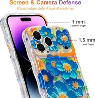 Coque pour iPhone 18 Pro Max, motif floral coloré style peinture à l'huile, compatible avec iPhone 17, 16, 15, 14, 13 Pro Max, compatible avec la charge sans fil